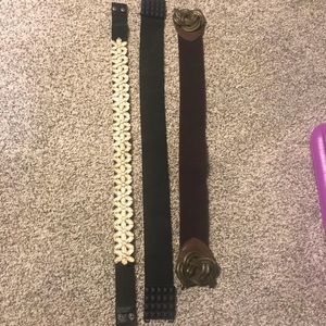 Three clip on/button belts, LIKE NEW